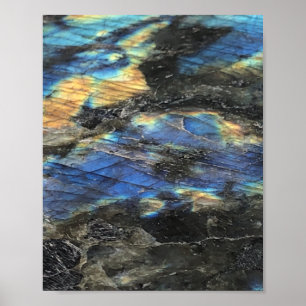 Impressão de Cristal Amarelo Azul escuro Labrador