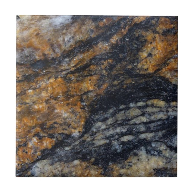 Impressão de cristal de quartzite negro e Dourado (Frente)
