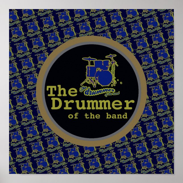 impressão de decor de tambor legal azul (Frente)