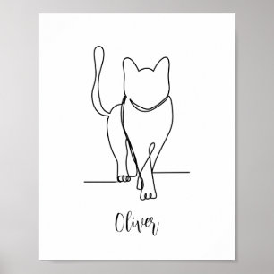 Impressão de Desenho Ancorante de Gato Personaliza