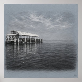 Impressão de desenho arquivístico do Pier e nevoei