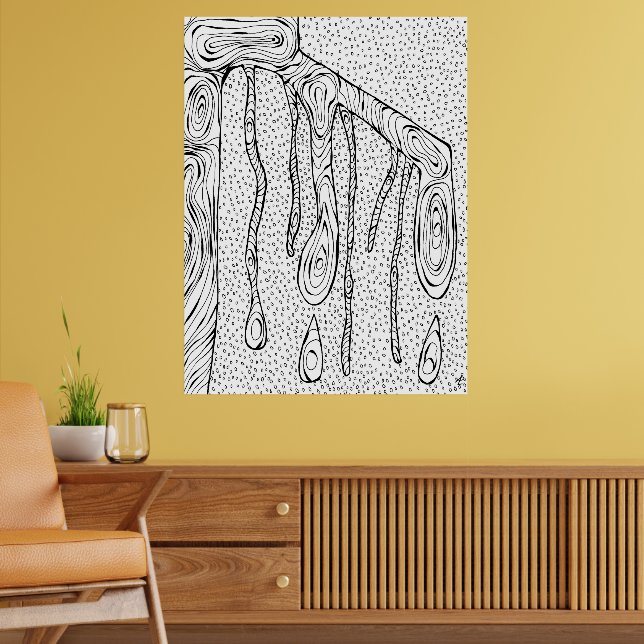 impressão de desenho de Abstrato de desenho de lin (Sala de Estar 2)