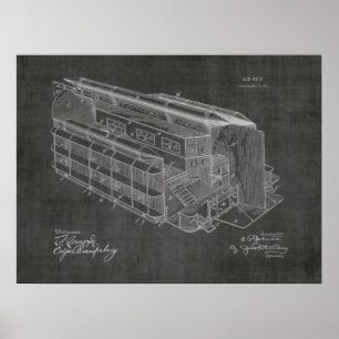 Impressão de desenho de arte de aeronaves de 1903