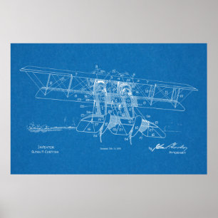 Impressão de Desenho de Arte de Avião de 1919