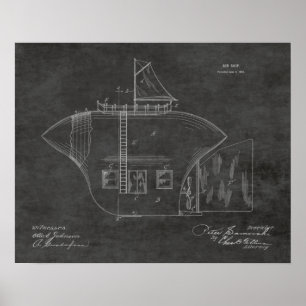impressão de Desenho de Arte de Avião Ímpar de 190