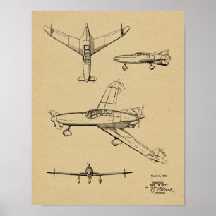 Impressão de Desenho de Arte de Avião Prop Trase