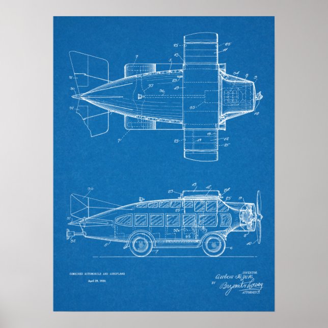 impressão de Desenho de Arte de Aviões Voadores 19 (Frente)