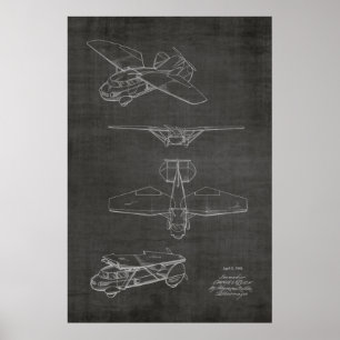 impressão de Desenho de Arte de Aviões Voadores de