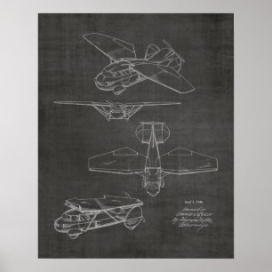 impressão de Desenho de Arte de Aviões Voadores de