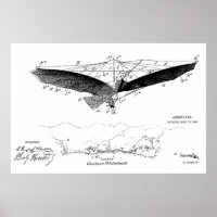 impressão de Desenho de Arte de Patente da Ala Voa