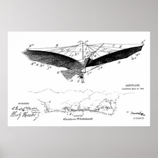 impressão de Desenho de Arte de Patente da Ala Voa