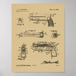 impressão de Desenho de Arte Patente da Arma de 19