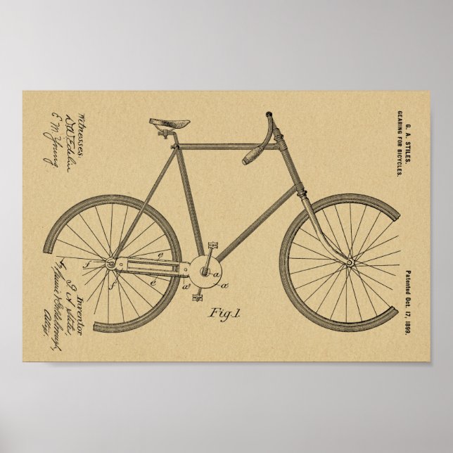 impressão de Desenho de Arte Patente de 1899 (Frente)