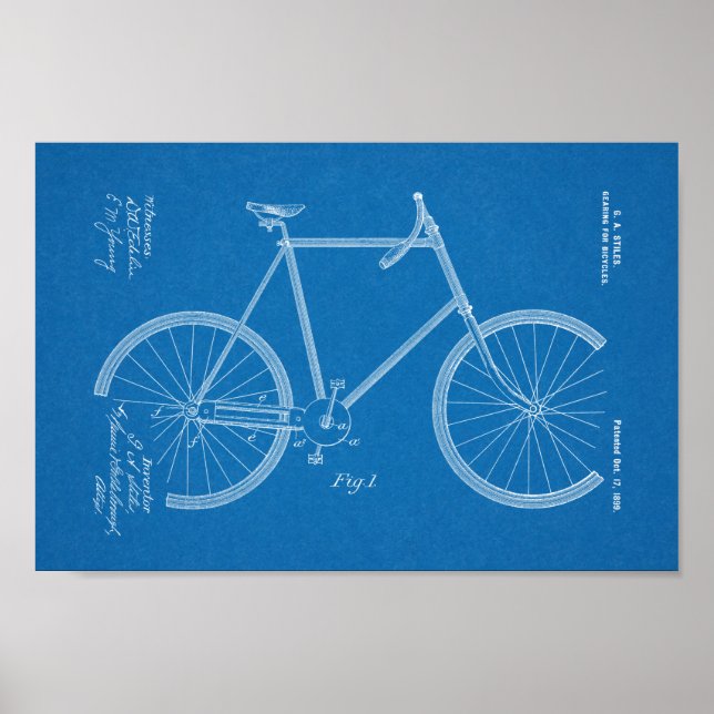 impressão de Desenho de Arte Patente de 1899 (Frente)