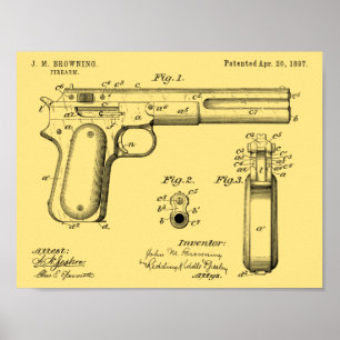 impressão de Desenho de Arte Patente de Arma de 18