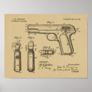 impressão de Desenho de Arte Patente de Arma de 19