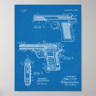 Impressão de Desenho de Arte Patente de Arma de M