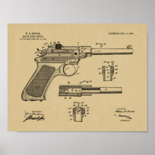 impressão de Desenho de Arte Patente de Armas de F