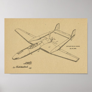 Impressão de Desenho de Arte Patente de Avião de