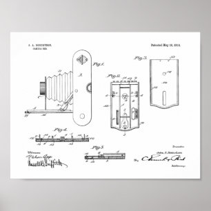 impressão de Desenho de Arte Patente de Câmera de 