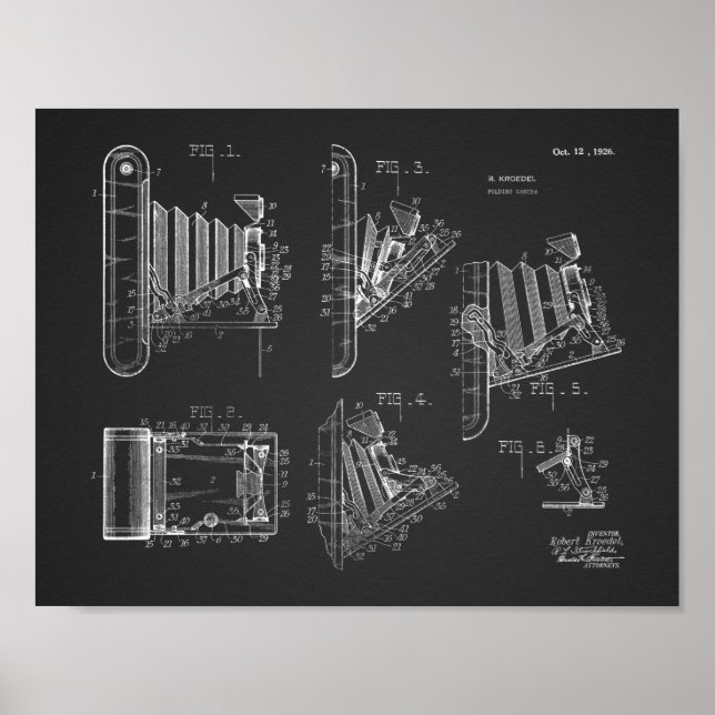 impressão de Desenho de Arte Patente de Câmera de  (Frente)