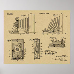 impressão de Desenho de Arte Patente de Câmera de 