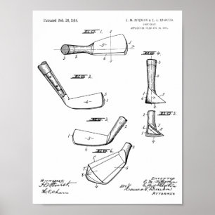 impressão de Desenho de Arte Patente do Clube Golf