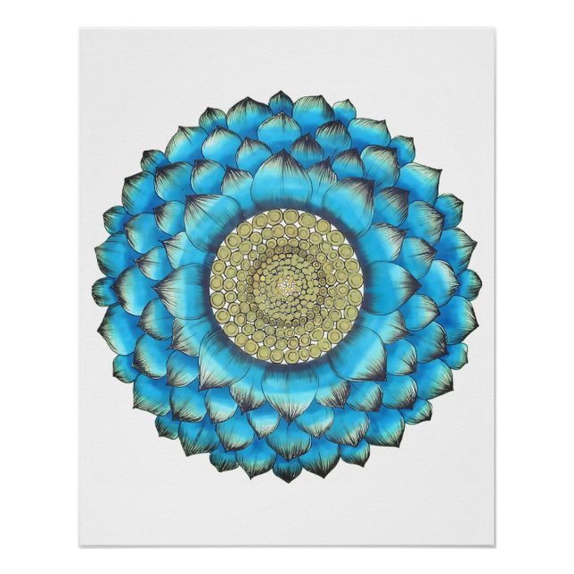 Impressão de desenho manual de Mandala (Frente)