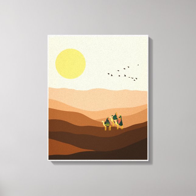 Impressão de Deserto de Ilustração Castanha (Frente)
