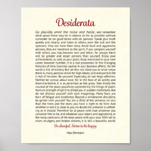 Impressão de Desiderata Arte de Desiderata