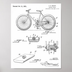 Impressão de Design de Patente de Bicicleta de 19