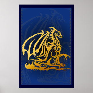 Impressão de Dragão Dourado