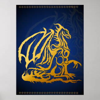 Impressão de Dragão Dourado