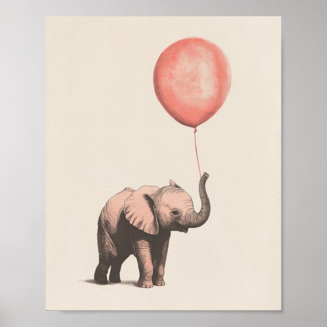 Impressão de Elefante | Arte de Elefante Bebê | Be (Frente)