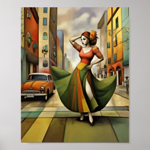 Impressão de Elegância Urbana, Papel Poster de Val