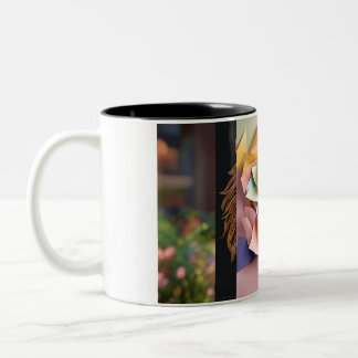 Impressão de esboço de dois tons de caneca bonita 