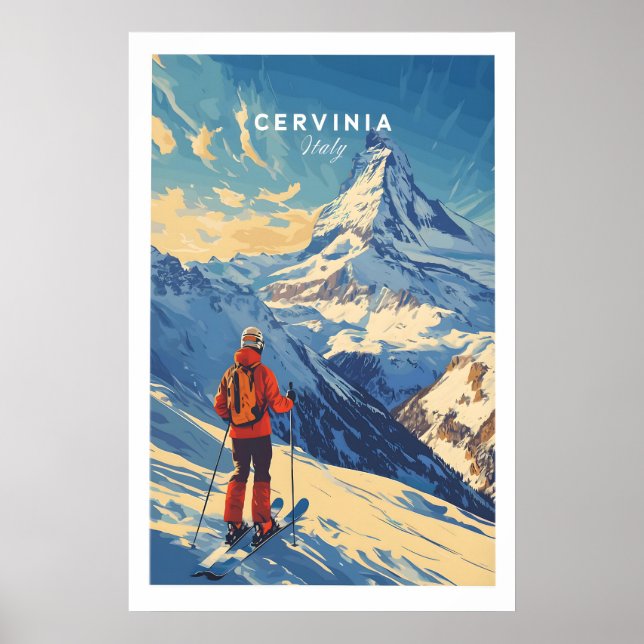Impressão de Esqui Cervinia Itália 1 (Frente)