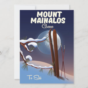 Impressão de esqui grego do Monte Mainalos.