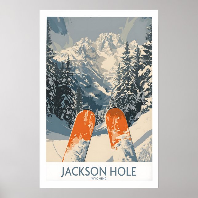 Impressão de Esqui Jackson Hole - Wyoming 1 (Frente)