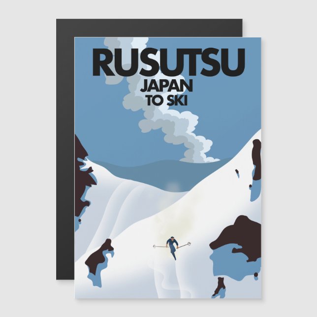 Impressão de esqui Japão Rusutsu (Frente/Verso)