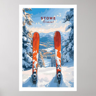 Impressão de Esqui Stowe Vermont 1