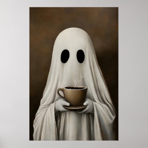 Impressão de Fantasma Bebendo Café, Fantasma Chá C