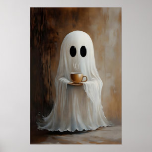Impressão de Fantasma Bebendo Café, Fantasma Chá C