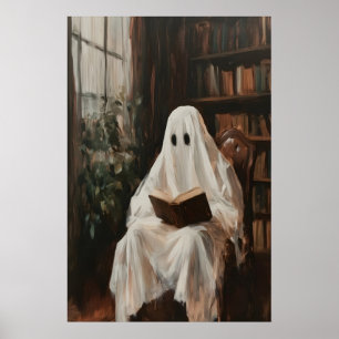 Impressão de Fantasma de Biblioteca Vintage, Poste