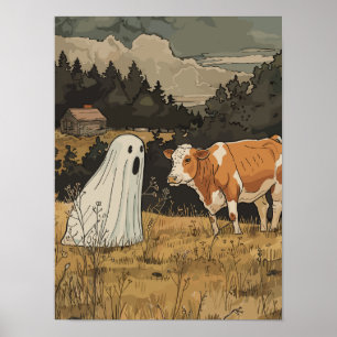 Impressão de Fantasma de Halloween Modern Farmhous