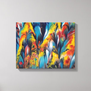 Impressão de fechamento e de penas2 em uma Canvas