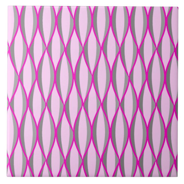 Impressão de fita do século médio - rosa e cinza / (Frente)