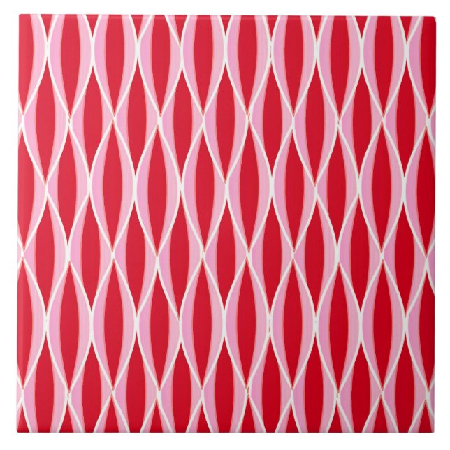 Impressão de Fita do Século médio, Vermelho e Rosa (Frente)