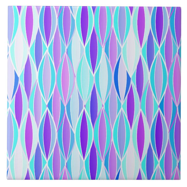 Impressão de fita do século médio - violeta e aqua (Frente)