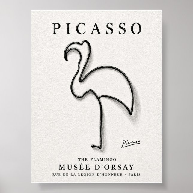 Impressão de Flamingo de Picasso | Arte Minimalist (Frente)